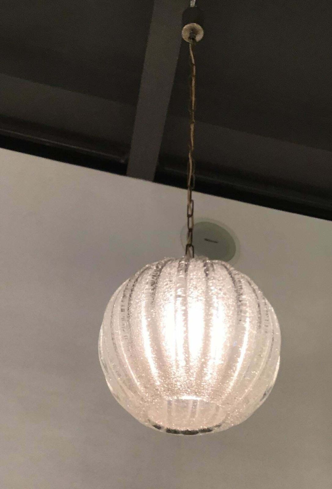 photo for sale Seguso. N.14 Murano Glass Chandeliers ”Dew” 1940 Brass, Italy