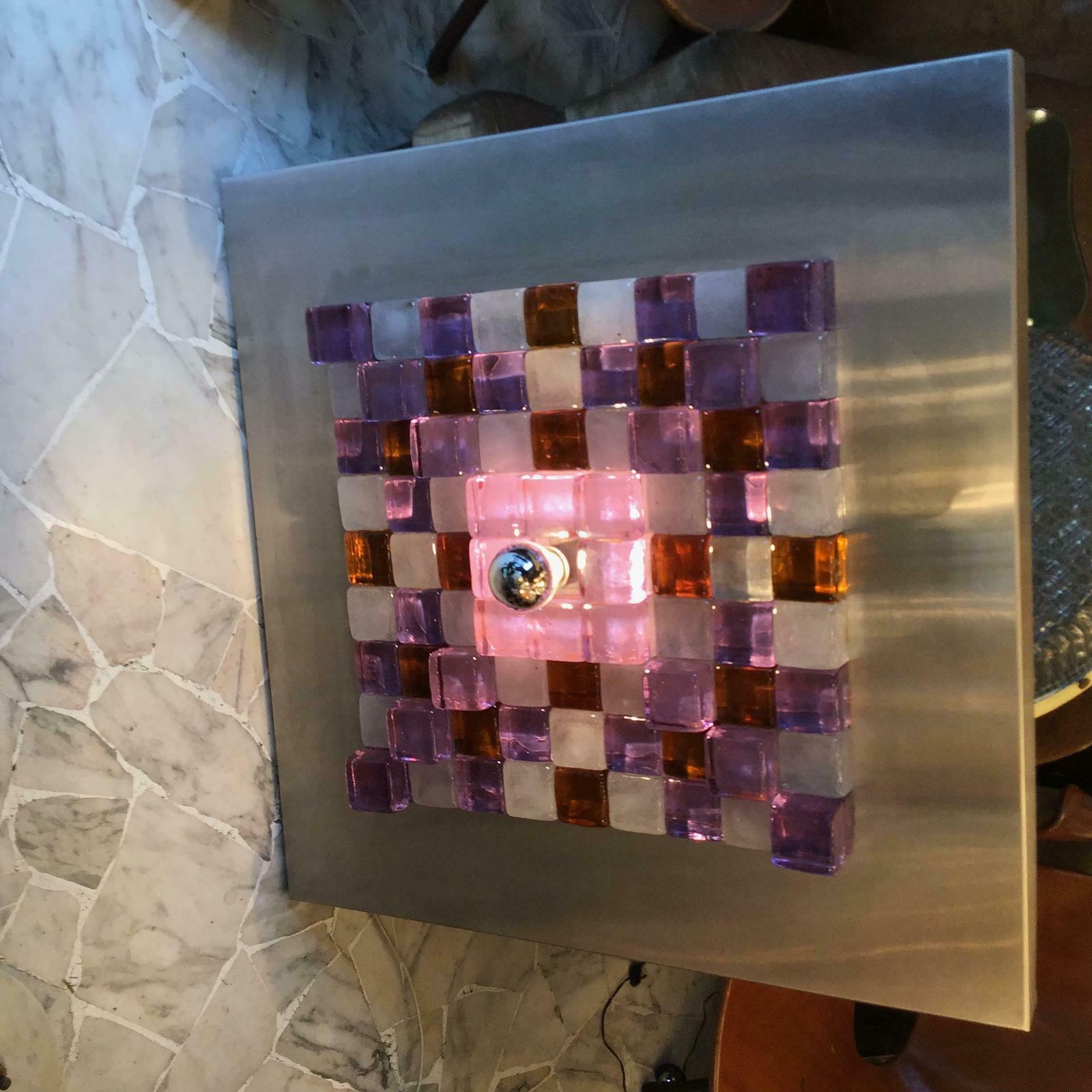 Poliarte By Albano Poli Sconce/Sculpture Metal Murano Glass, 1970, Italy photo Home Decor