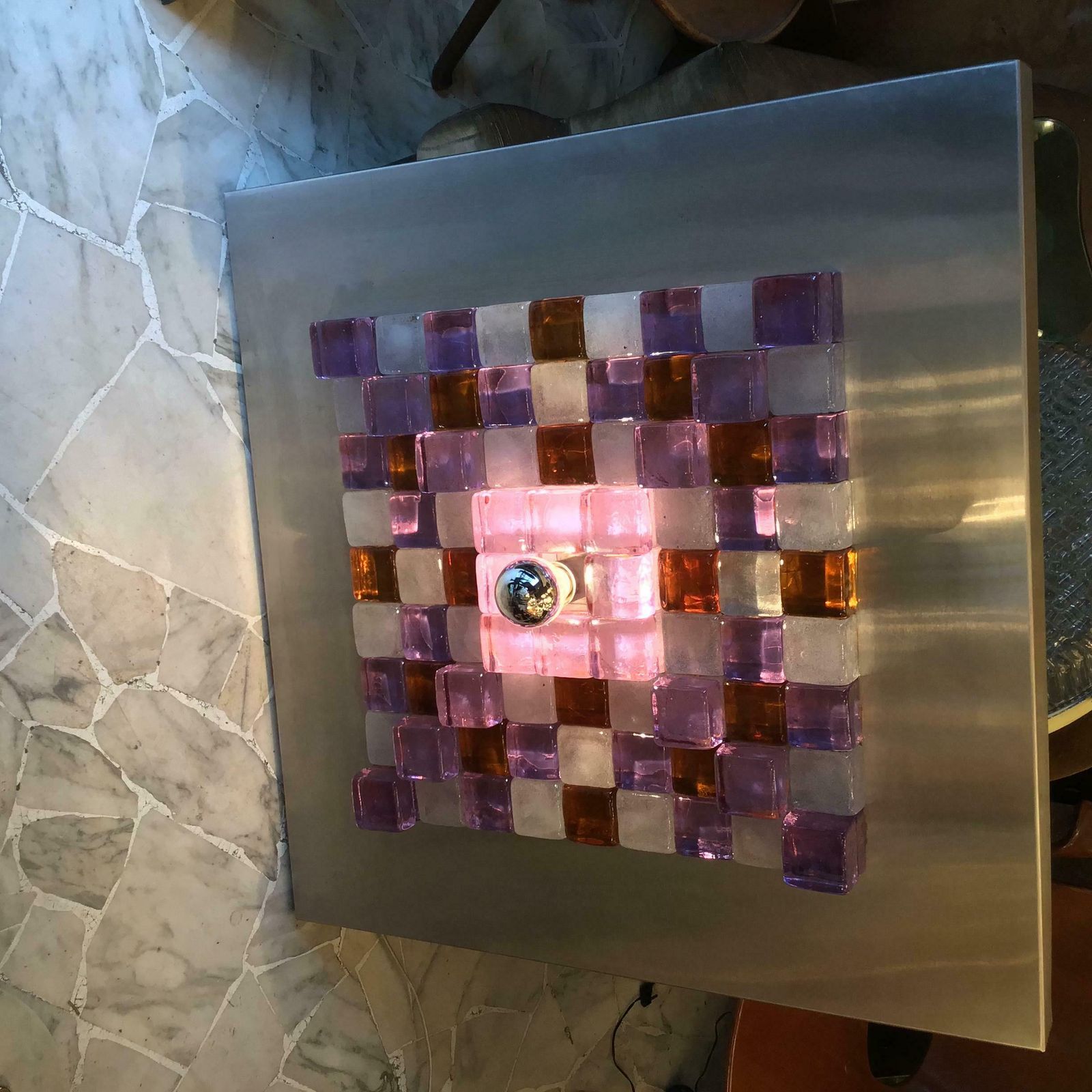 Poliarte By Albano Poli Sconce/Sculpture Metal Murano Glass, 1970, Italy photo 6793.0