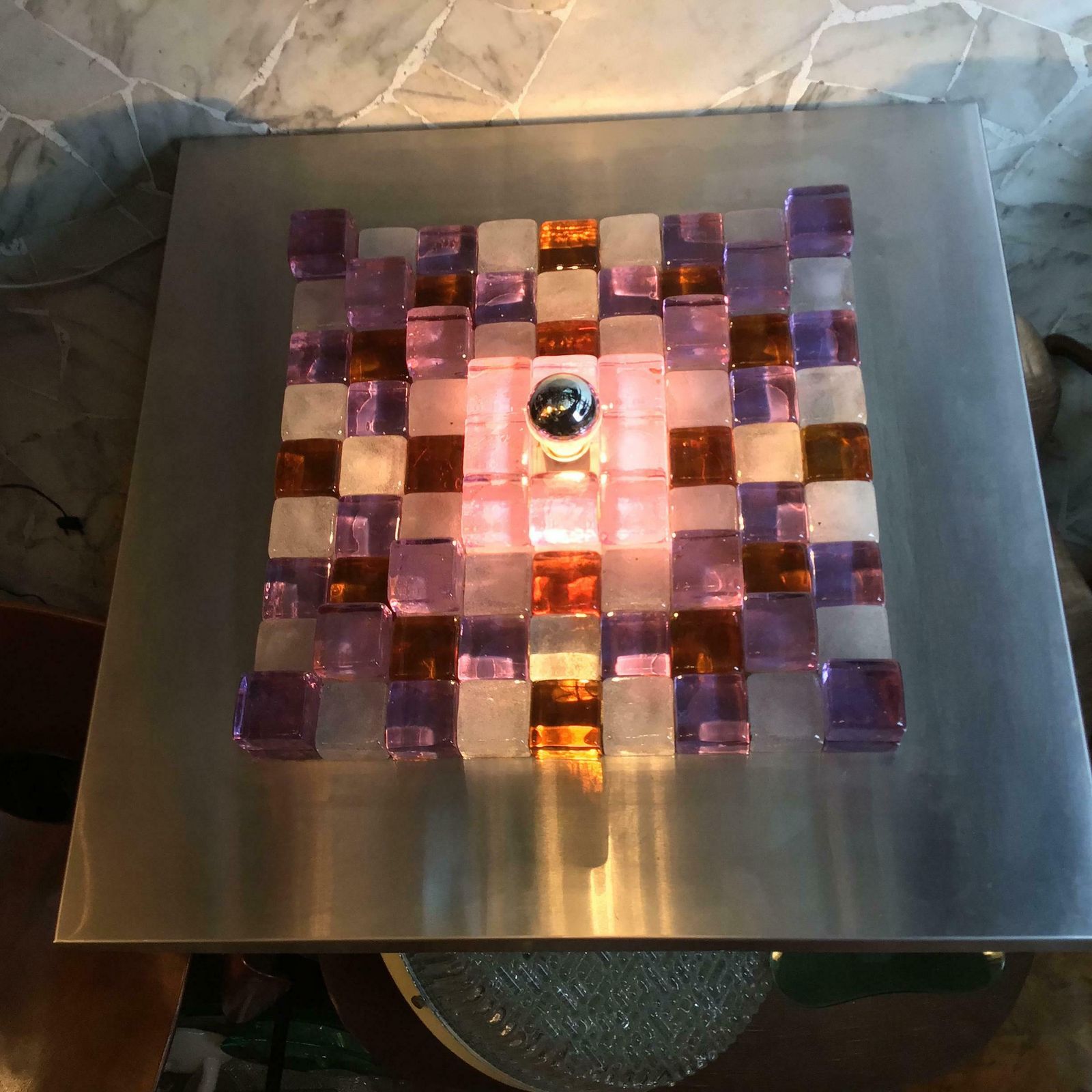 photo for sale Poliarte By Albano Poli Sconce/Sculpture Metal Murano Glass, 1970, Italy