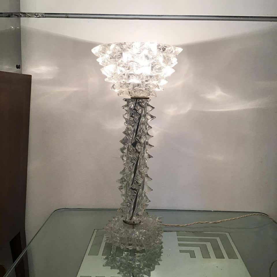 Barovier E Toso “Rostrato” Table Lamp Murano Glass Brass, 1940, Italy photo vinterior