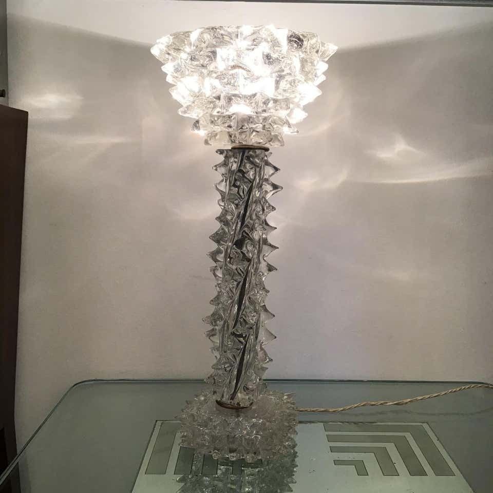 photo furniture Barovier E Toso “Rostrato” Table Lamp Murano Glass Brass, 1940, Italy