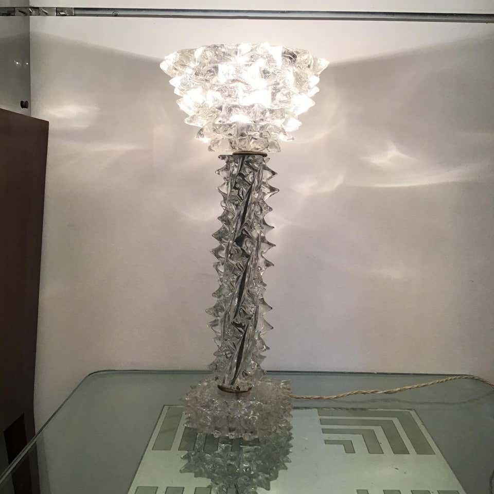 photo for sale Barovier E Toso “Rostrato” Table Lamp Murano Glass Brass, 1940, Italy