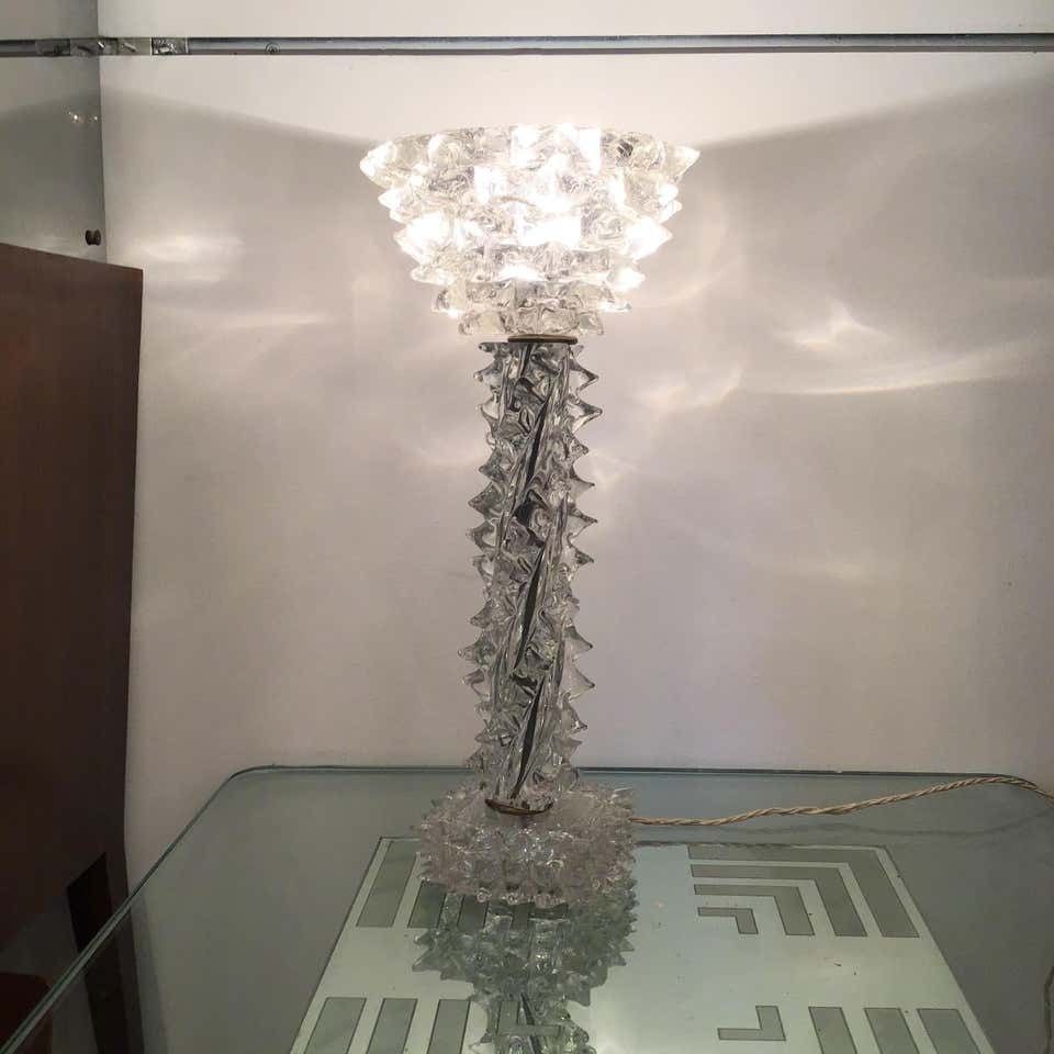 Lighting Barovier E Toso “Rostrato” Table Lamp Murano Glass Brass, 1940, Italy photo