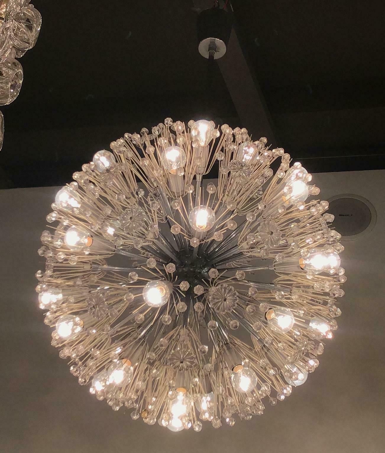 Emil Stejnar Chandelier Sputnik 1955 Metal Iron Plexiglass Austria 33 Lights photo buy