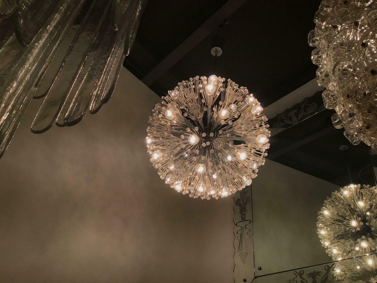 Lighting Emil Stejnar Chandelier Sputnik 1955 Metal Iron Plexiglass Austria 33 Lights photo