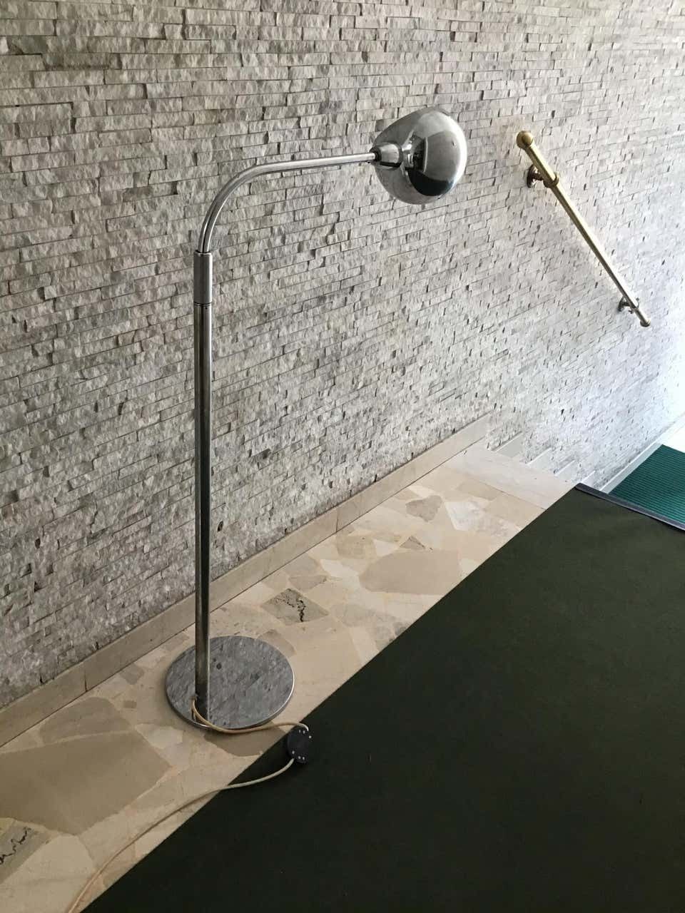 Lighting Sergio Asti Candle Floor Lamp 1960 Metal Chrom Italy photo