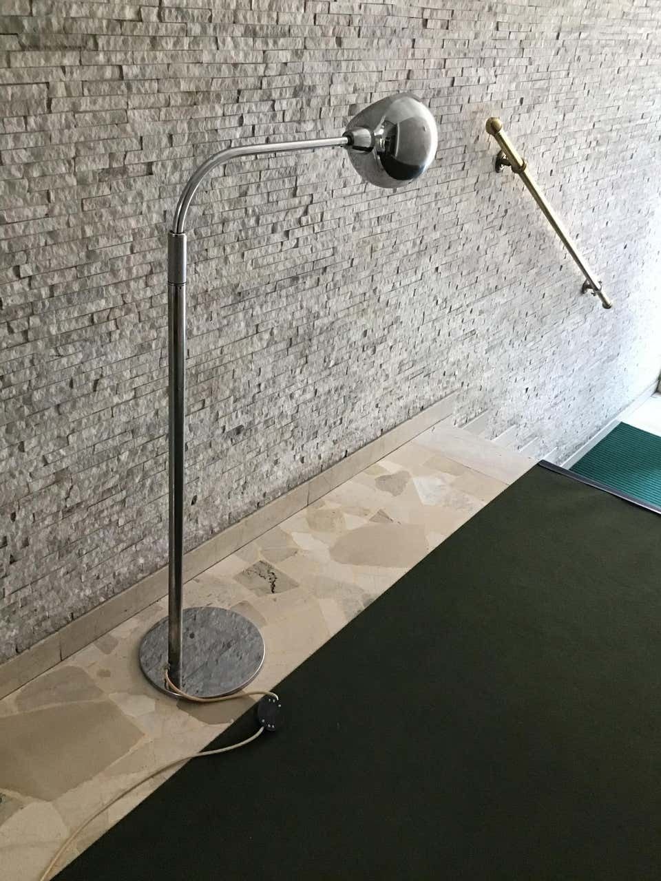 1359.0 Sergio Asti Candle Floor Lamp 1960 Metal Chrom Italy photo