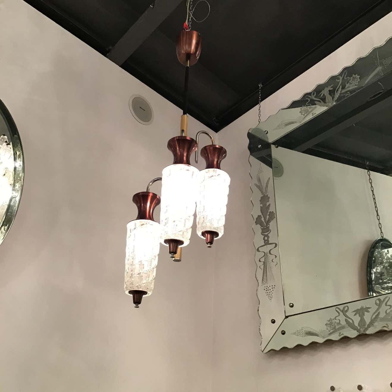 Lighting Sciolari Chandelier Metal Crome Glass Metal 1955 Italy photo