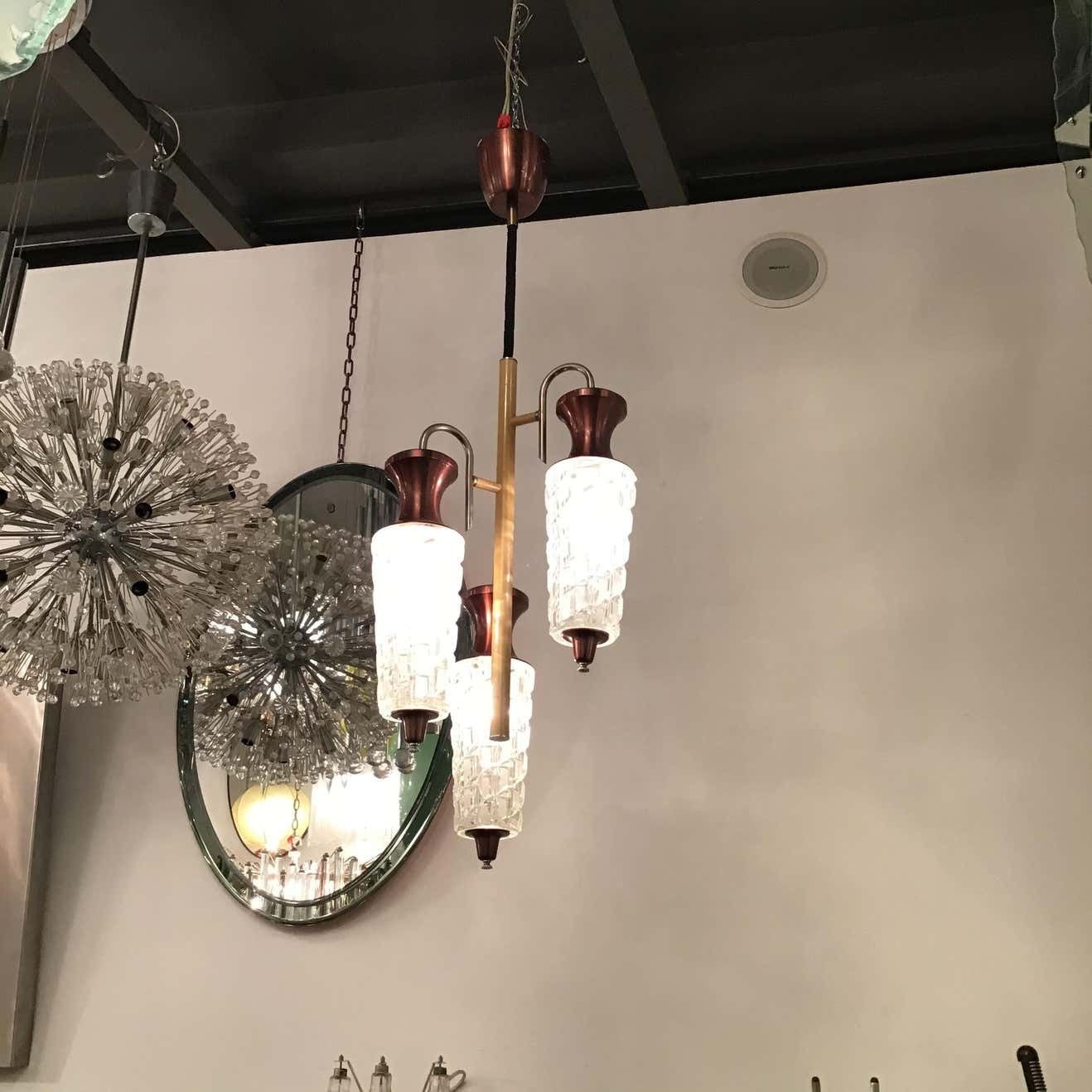 photo vinterior Sciolari Chandelier Metal Crome Glass Metal 1955 Italy