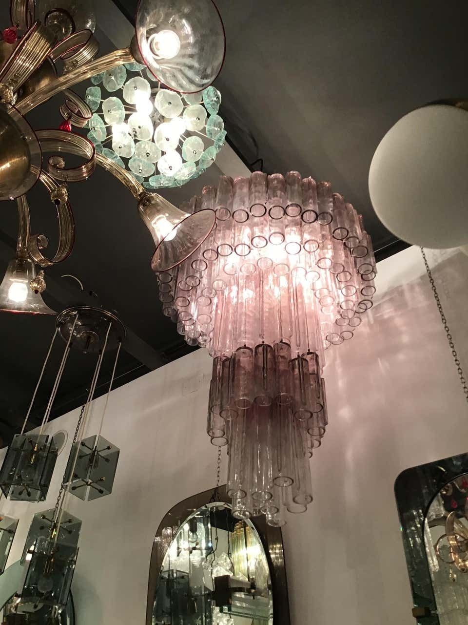 Lighting Venini Chandelier “Calza” Ludovico Diaz De Santillana Murano Glass, 1970, Italy photo
