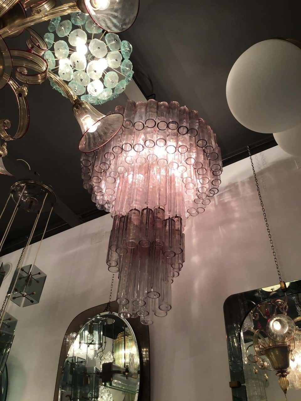 22643.0 Venini Chandelier “Calza” Ludovico Diaz De Santillana Murano Glass, 1970, Italy photo