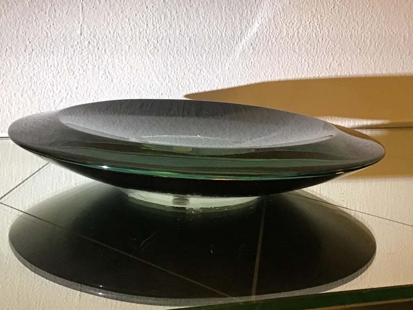 Fontana Arte Coppa Cristallo Grosso Spessore Curvato, 1959, Italy photo vintage