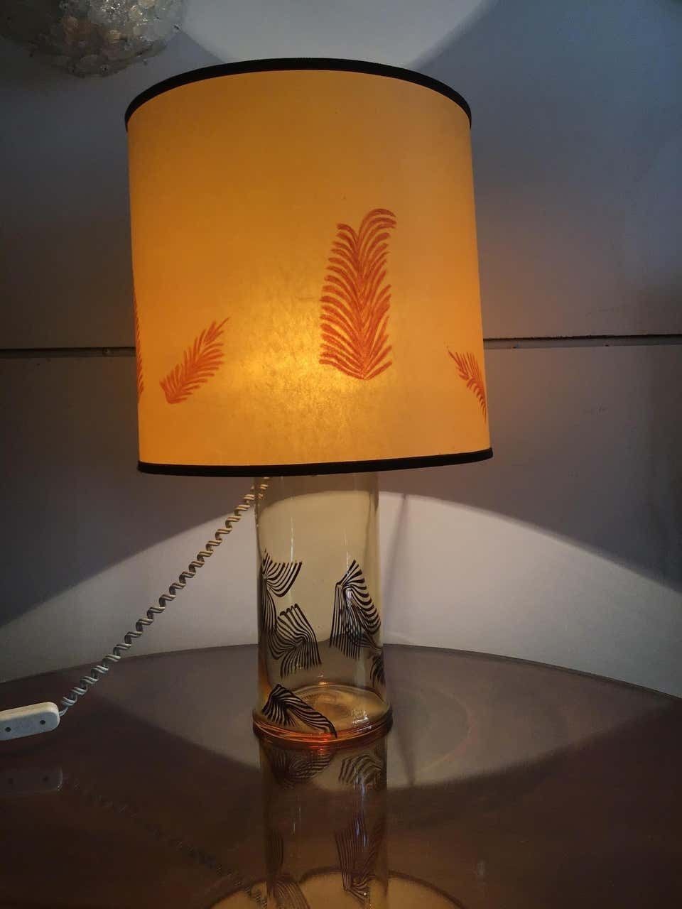 La Murrina "Lino Tagliapietra" Table Lamp 1972 Murano Glass Brass, Italy photo vintage