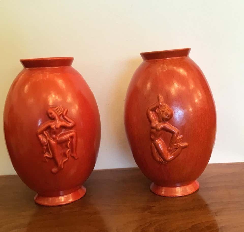 Laveno Angelo Biancini Maiolica Terracotta Vase, Italy, 1930 photo furniture