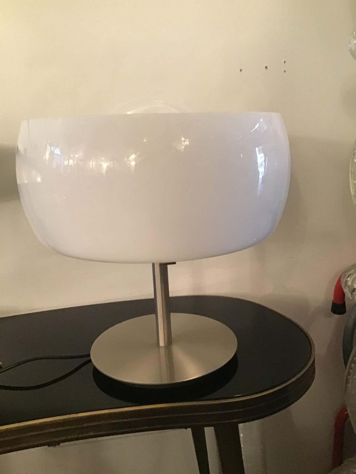 Artemide Vico Magistretti Table Lamp Glass Metal Chrome 1964 Italy photo furniture
