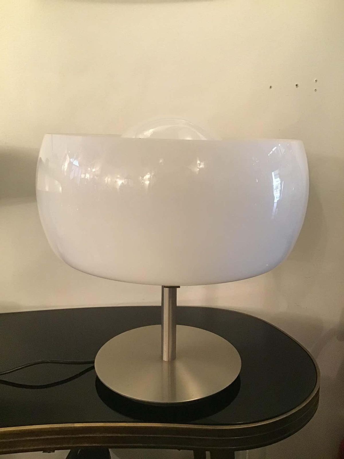 Artemide Vico Magistretti Table Lamp Glass Metal Chrome 1964 Italy photo Lighting