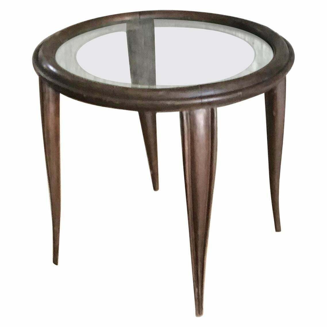Osvaldo Borsani Tea Table Wood Glass, 1940, Italy
