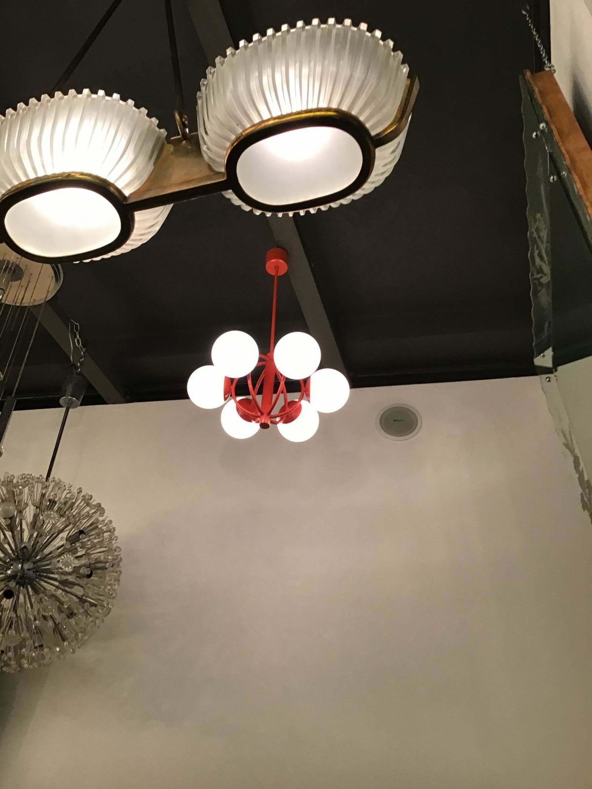 Kaiser Leuchten Chandelier Opaline Glass Metal 1970, Germany photo for sale