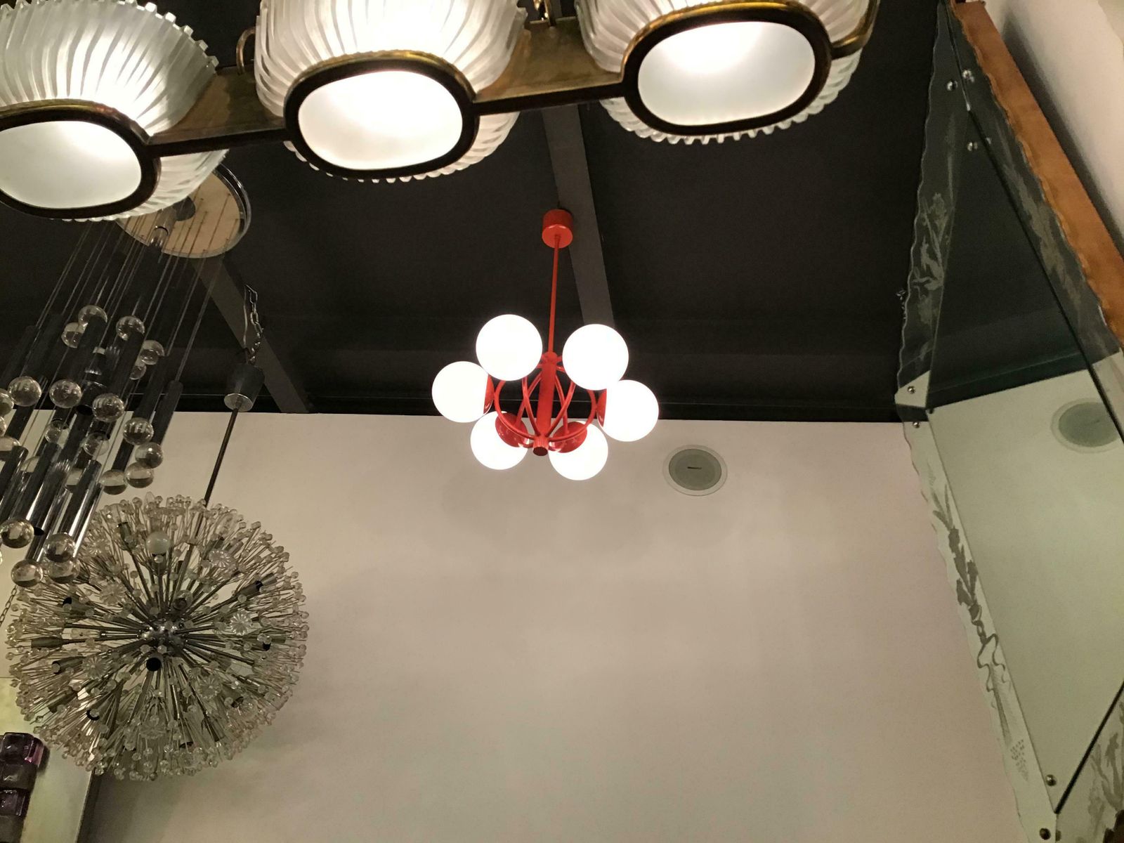 1993.0 Kaiser Leuchten Chandelier Opaline Glass Metal 1970, Germany photo