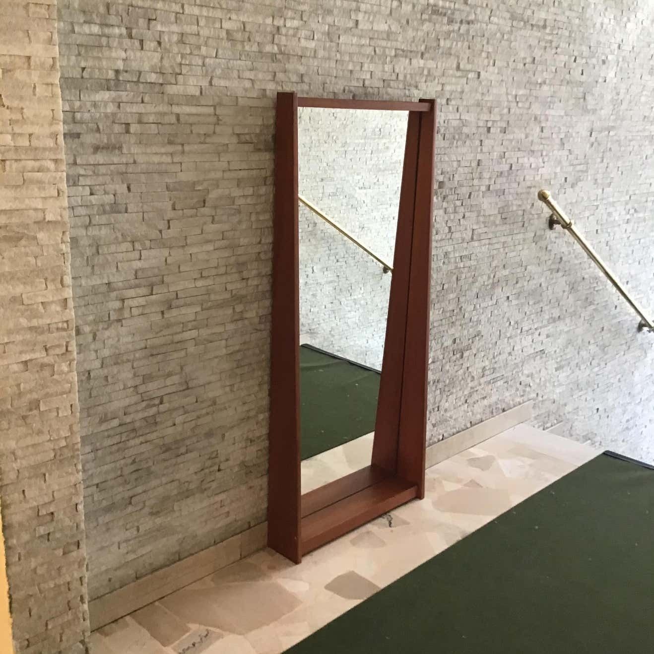 Ico Parisi “In The Stile” Mirror Wood Brass 1960 Italy photo vinterior
