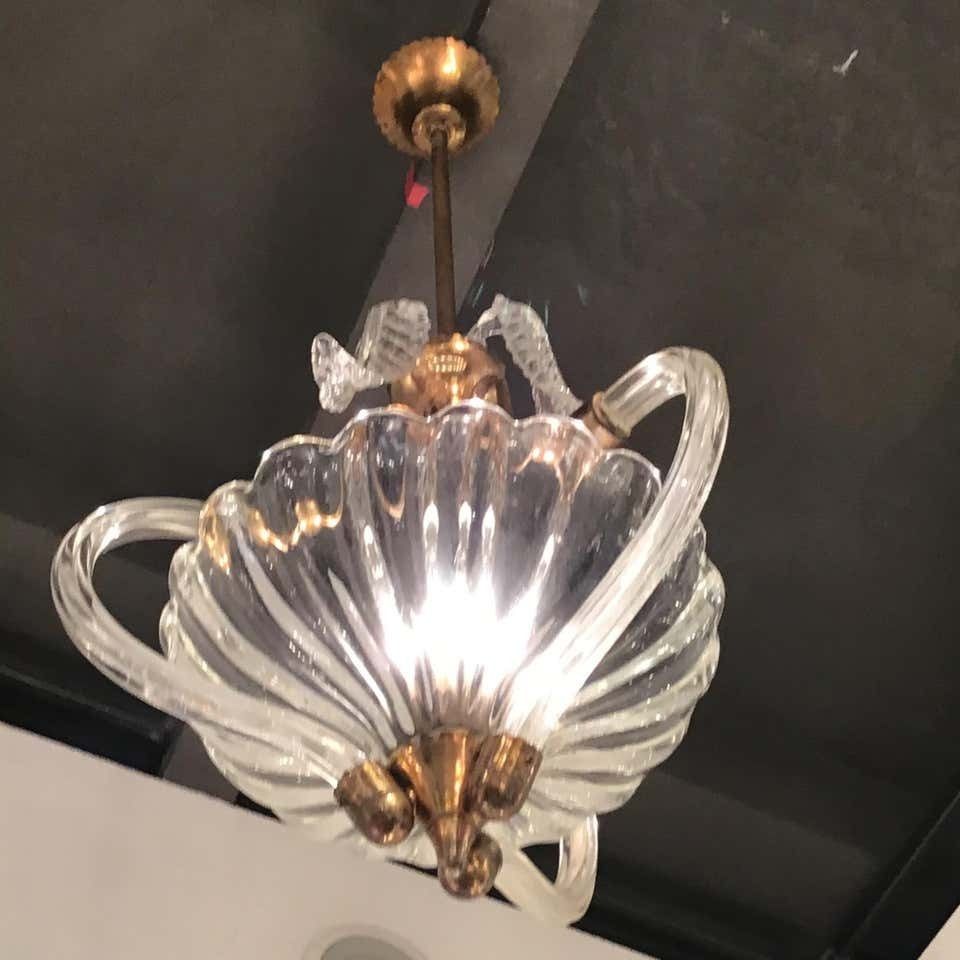 photo buy Seguso Chandelier Brass Murano Glass 1940 Italy