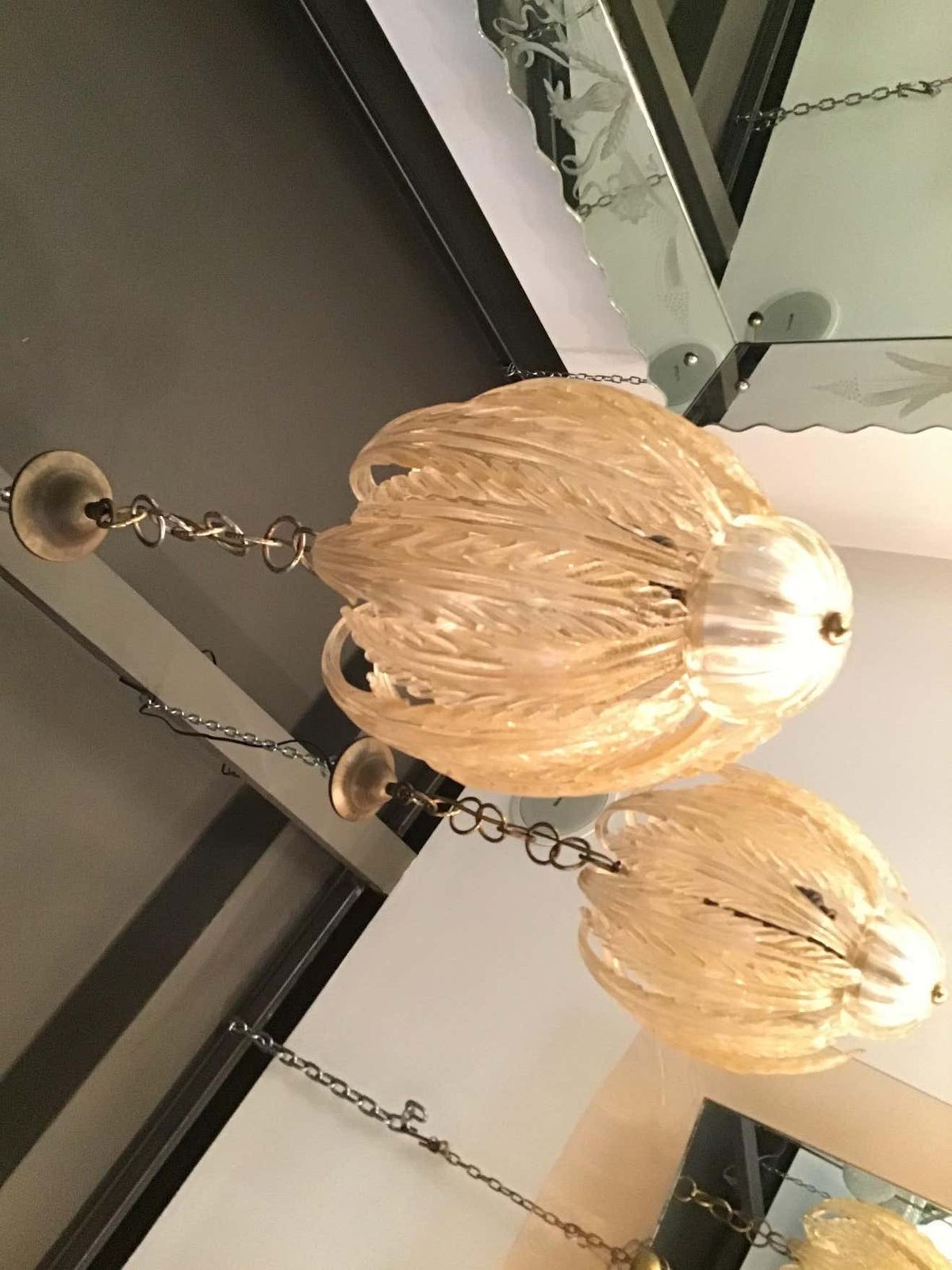 photo furniture Seguso Chandeliers Murano Glass Gold, 1930, Italy