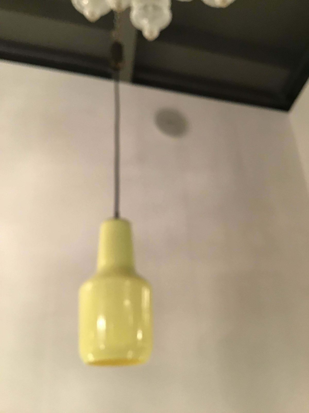 Venini Chandelier Yellow Glass Iron Brass, 1955, Italy photo for sale