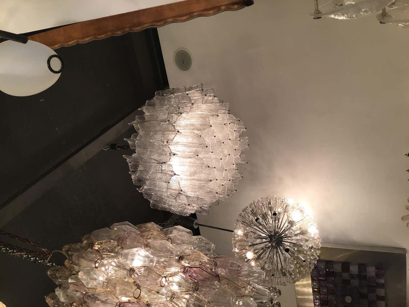 Venini Chandelier “Toni Zuccheri“ Murano Glass Metal Iron, 1950, Italy photo Lighting