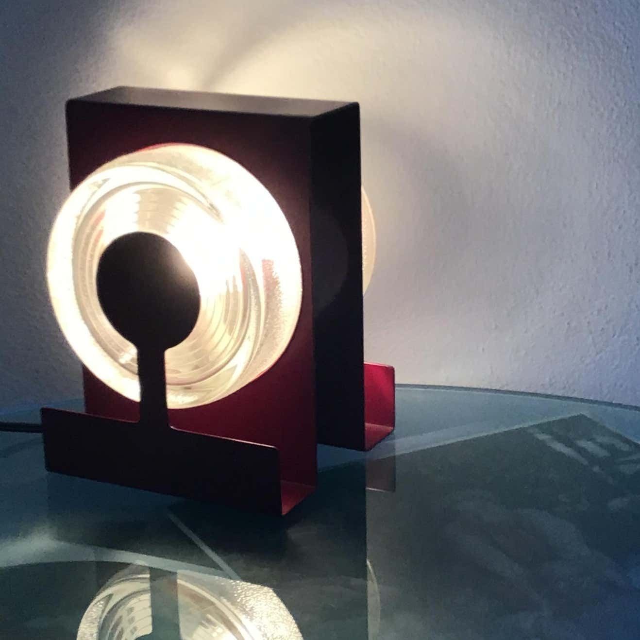 Fontana Arte Table Lamp “Yoyo” “ Eugenio Gentili Tedeschi” Glass Metal 1970 It photo Lighting