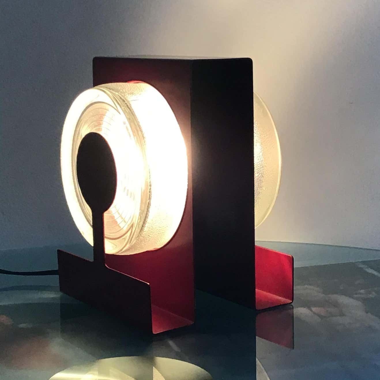 Lighting Fontana Arte Table Lamp “Yoyo” “ Eugenio Gentili Tedeschi” Glass Metal 1970 It photo
