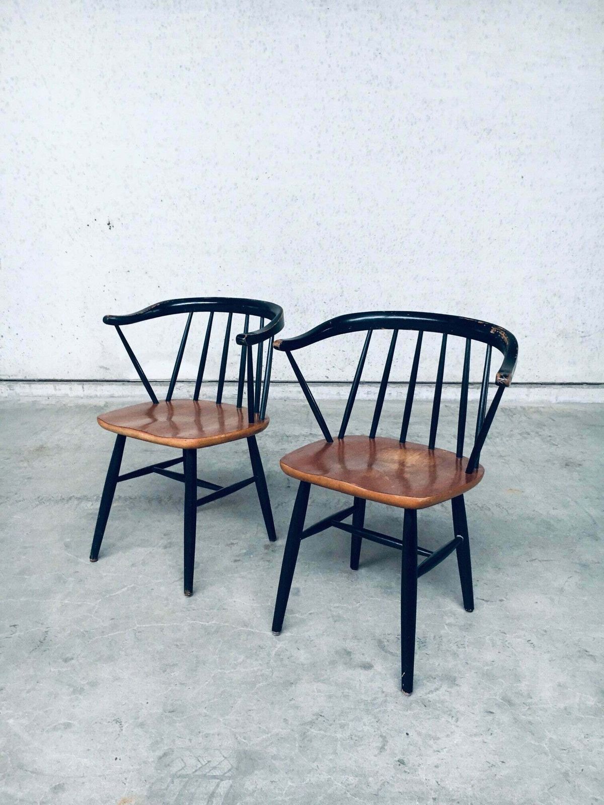 Midcentury Modern Design "Fanett" Style Arm Chair Set, Denmark 1950's