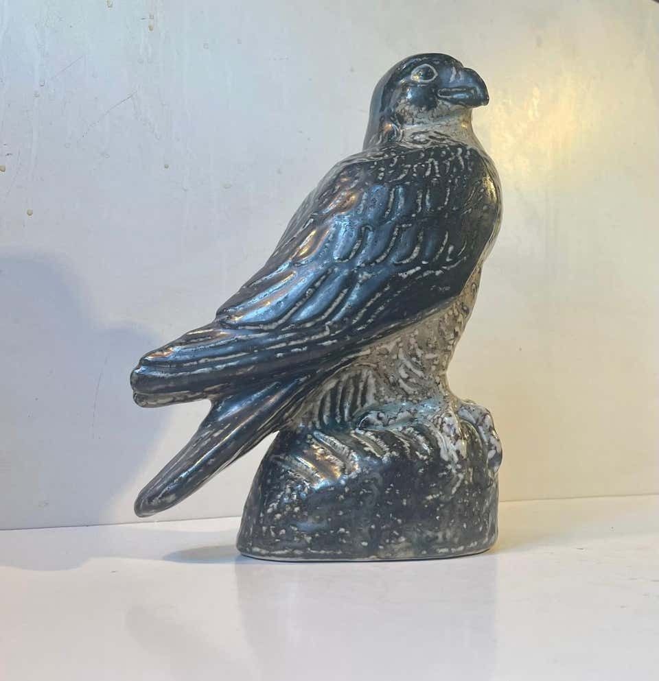 Art Royal Copenhagen Large Stoneware Falcon By Knud Kyhn, Danish, 1950s photo