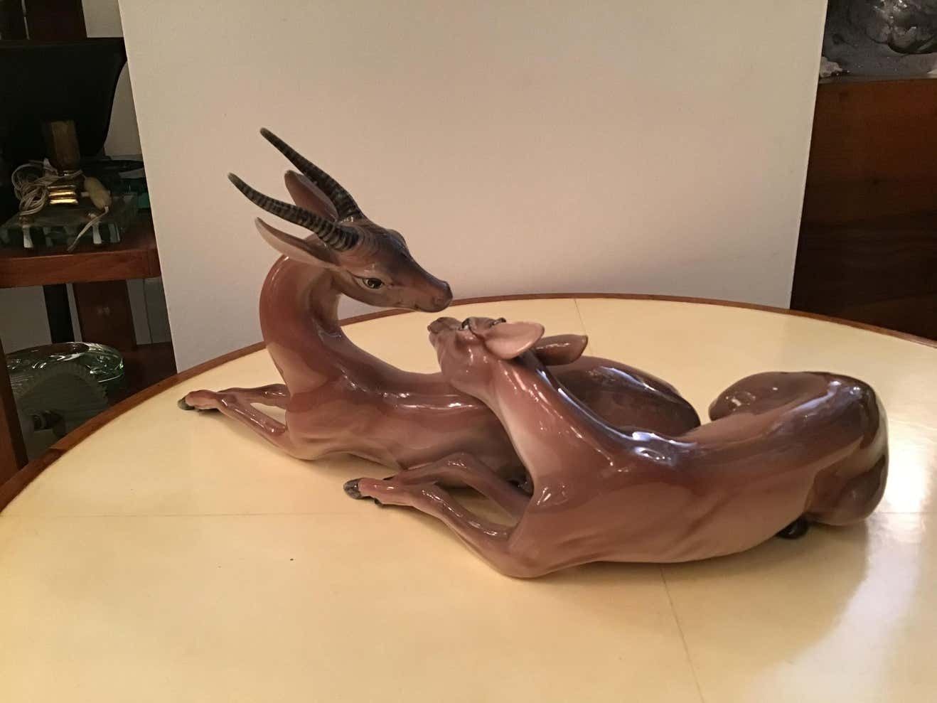 Art Ronzan Italian Ceramic “African Gazelles“, 1950 photo