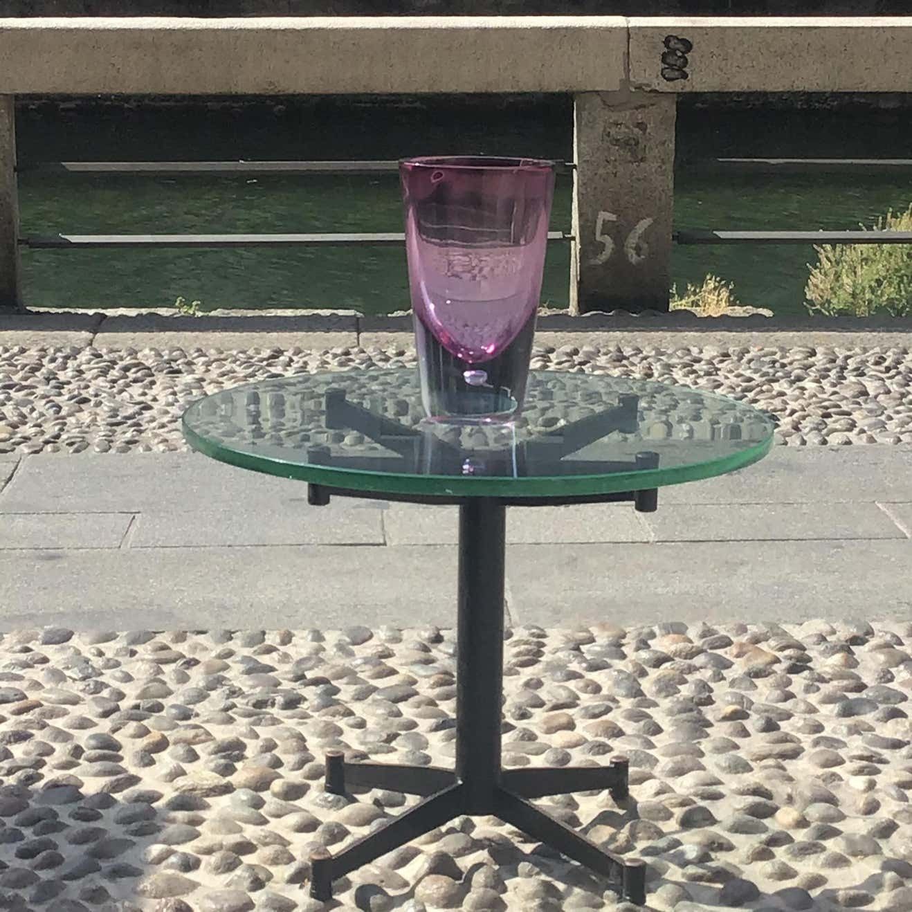photo vinterior Luigi Caccia Dominioni Coffee Table Glass Iron, 1950, Italy