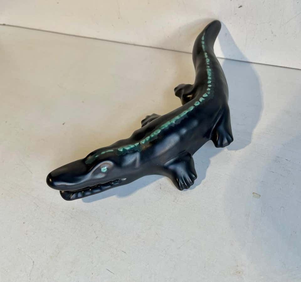 Vintage Ceramic Alligator From Søholm, Danish 1950s photo for sale