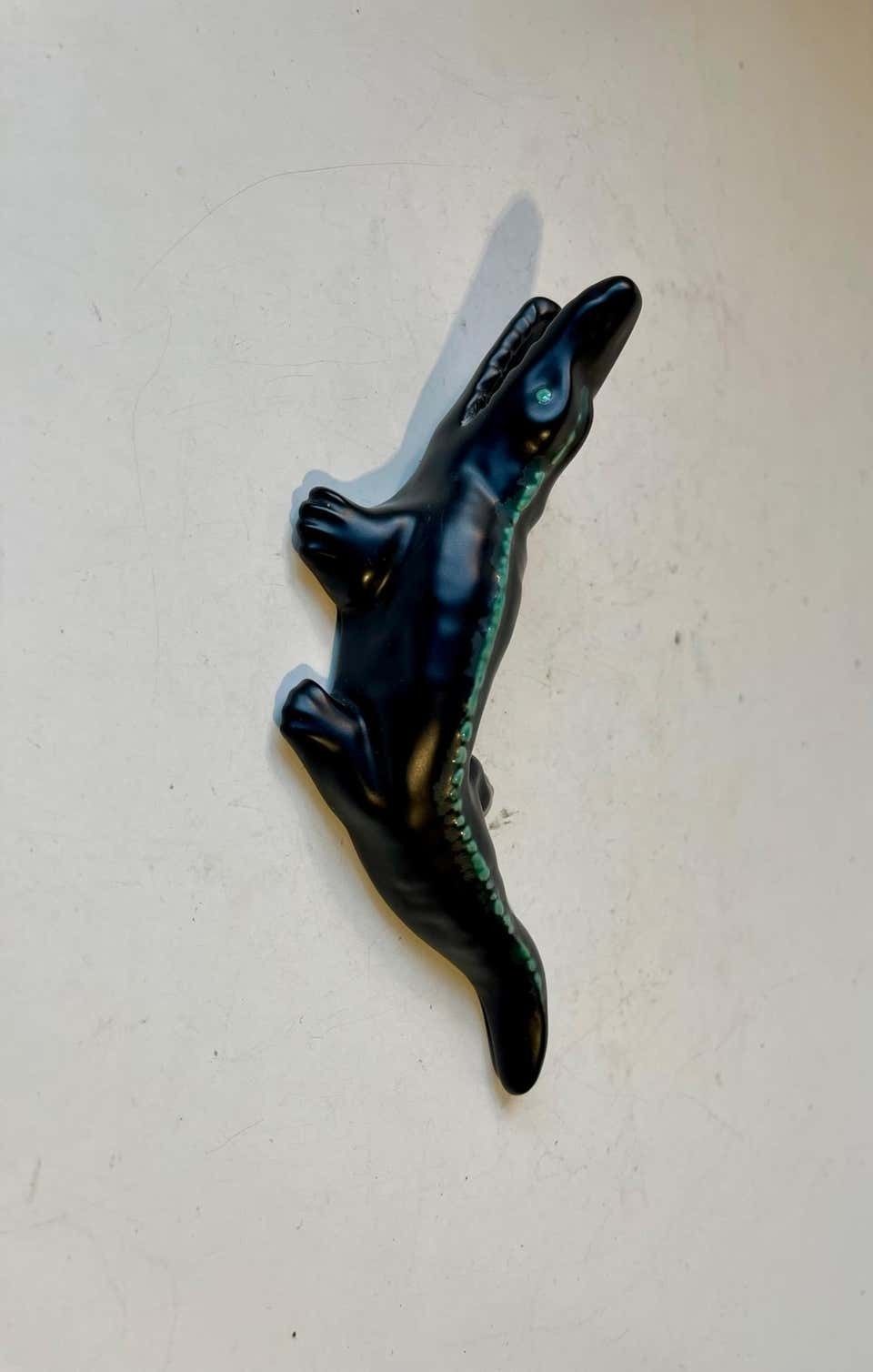 Vintage Ceramic Alligator From Søholm, Danish 1950s photo Art
