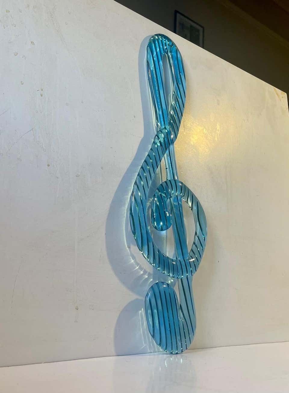 Big G Note Wall Sculpture In Blue Glass By Elving Conradsson For Bergdala, 1970s photo furniture