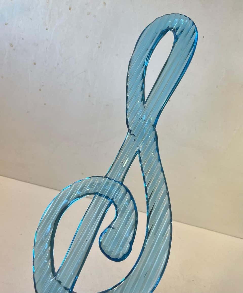 photo furniture Big G Note Wall Sculpture In Blue Glass By Elving Conradsson For Bergdala, 1970s