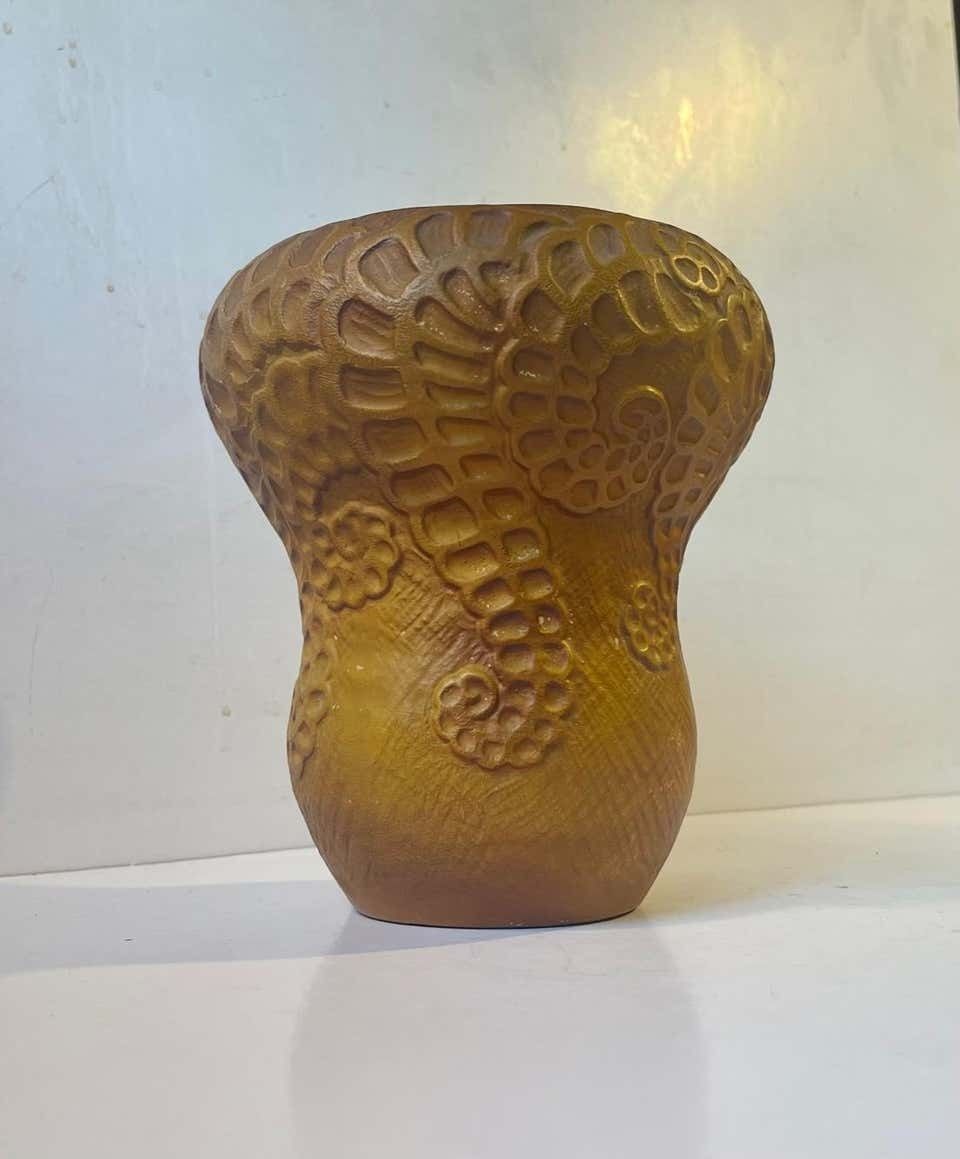 Antique Terracotta Gourd Vase Decorated With Squid Tentacles photo Home Decor