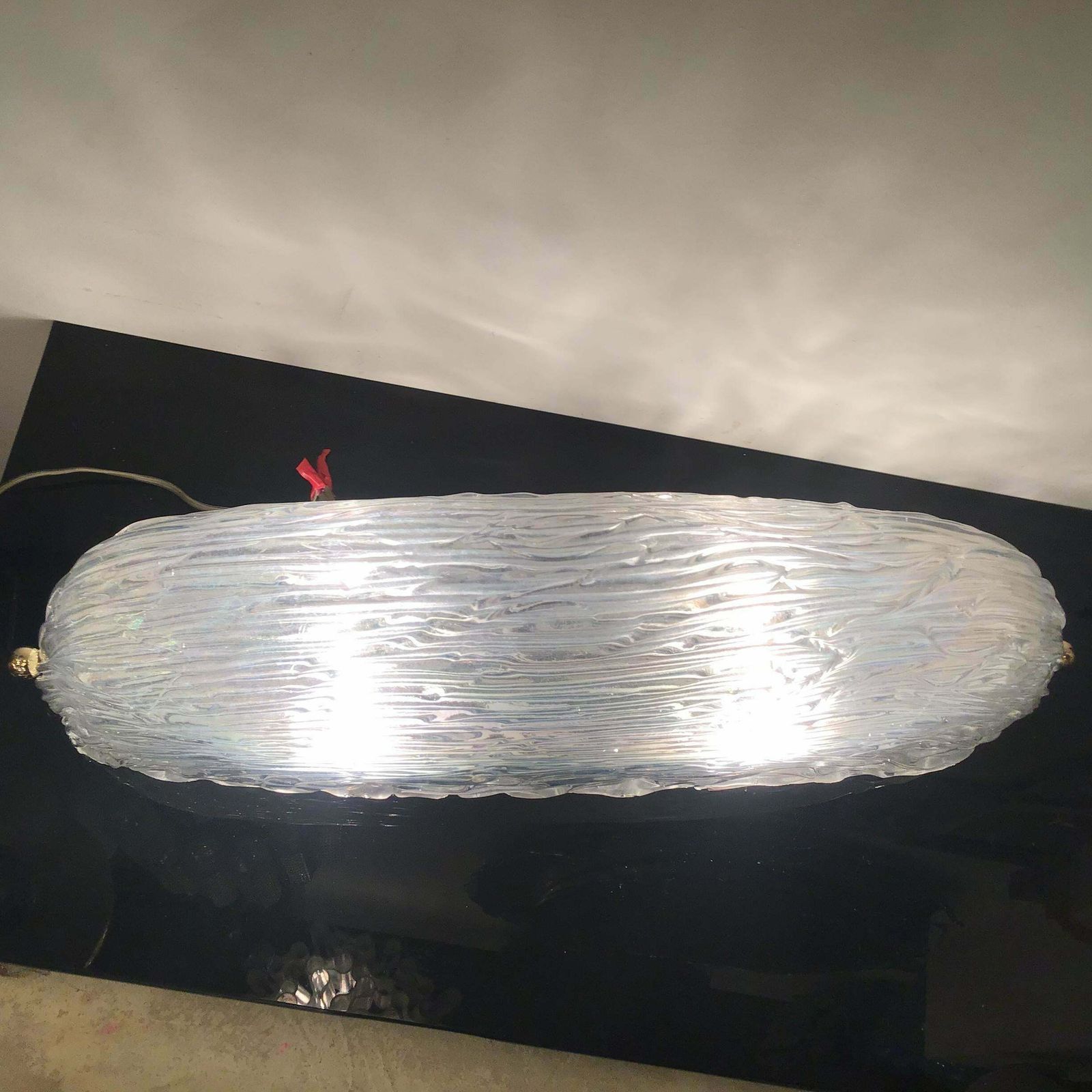 Venini Toni Zuccheri Ceilling Light Sconces Murano Glass Brass Metal 1950 Italy photo 2717.0
