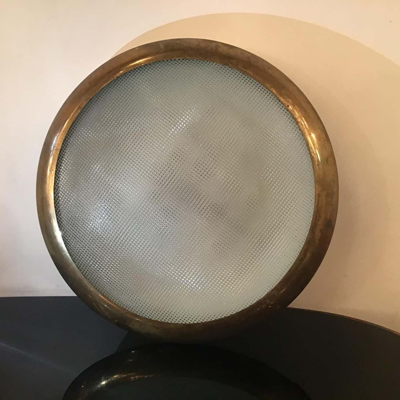 Stilnovo Ceilling Light/Sconce Glass Brass Metal 1950 Italy photo for sale