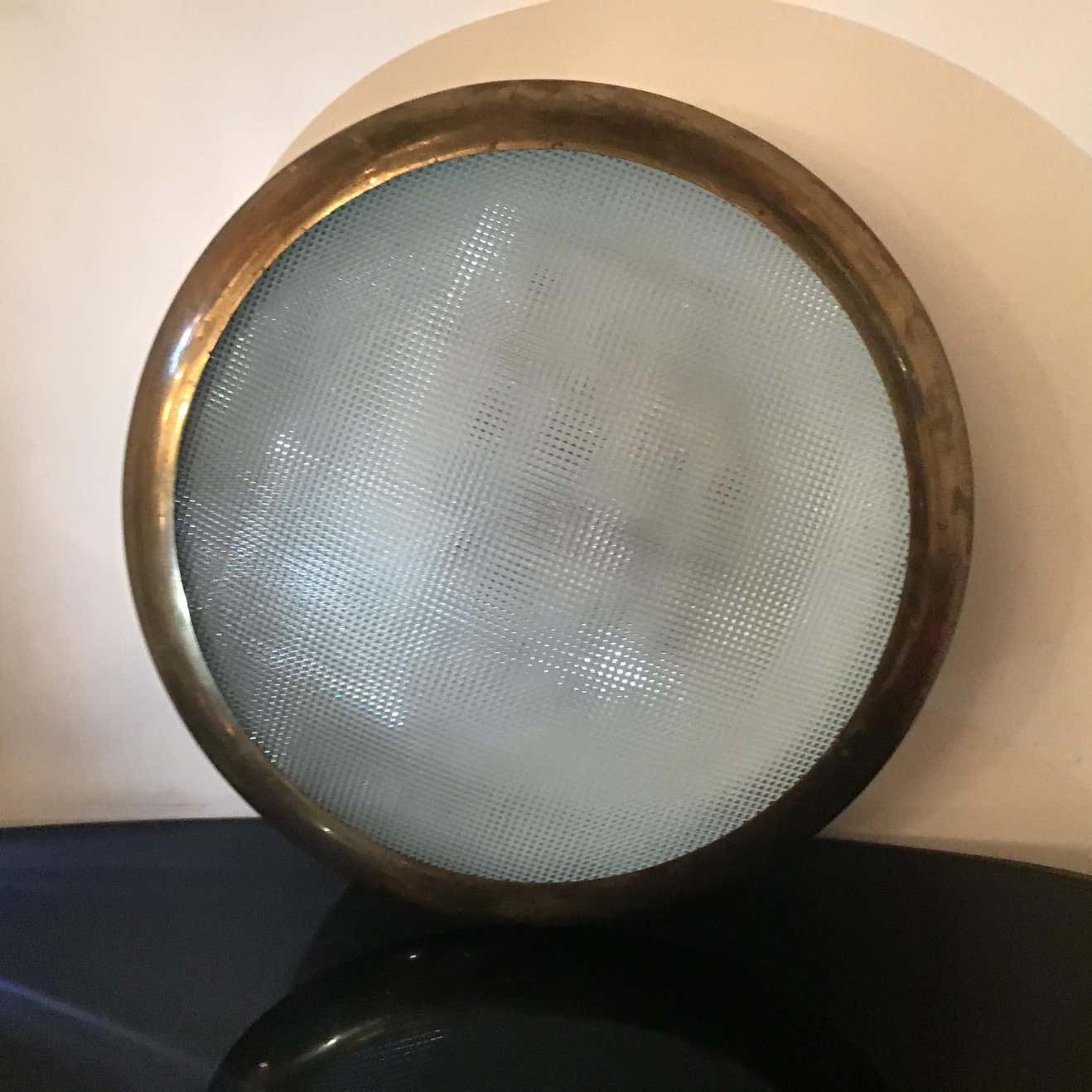 photo vinterior Stilnovo Ceilling Light/Sconce Glass Brass Metal 1950 Italy