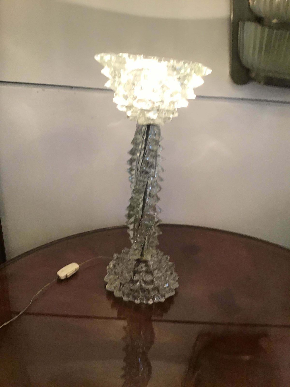 Barovier E Toso Table Lamp Murano Glass Rostrata, 1940, Italy photo 4076.0