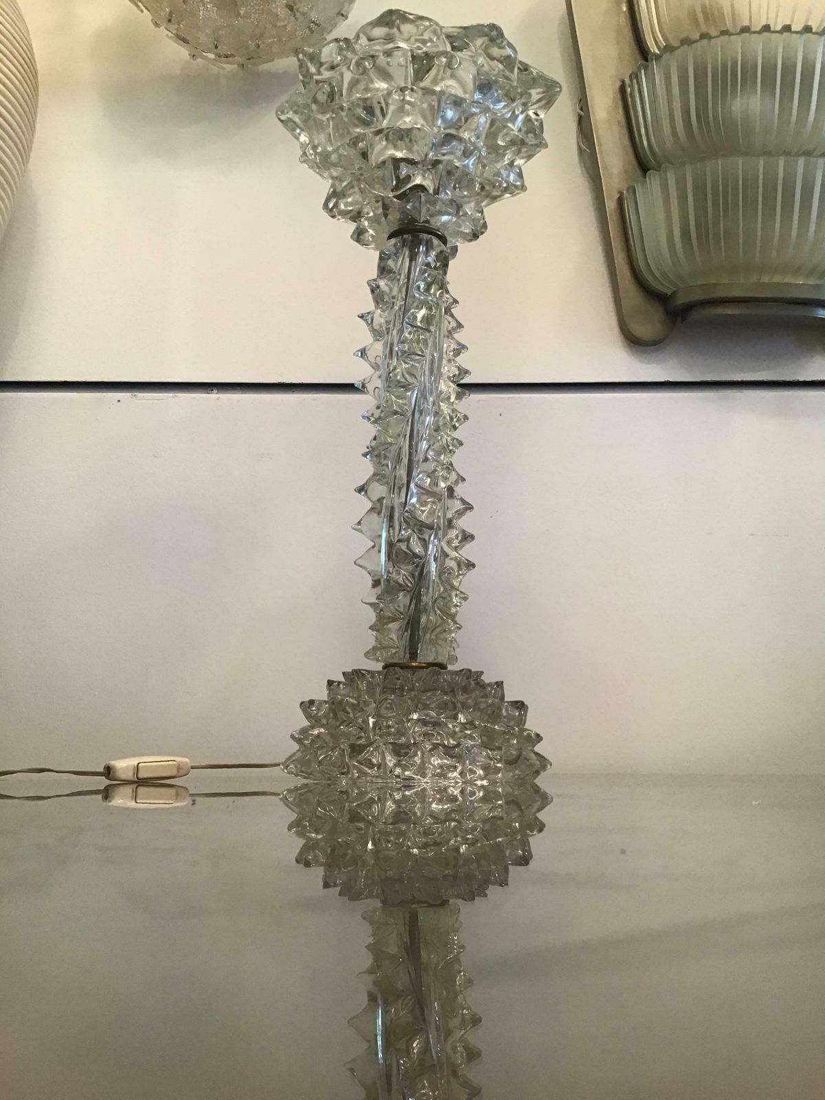 photo vinterior Barovier E Toso Table Lamp Murano Glass Rostrata, 1940, Italy