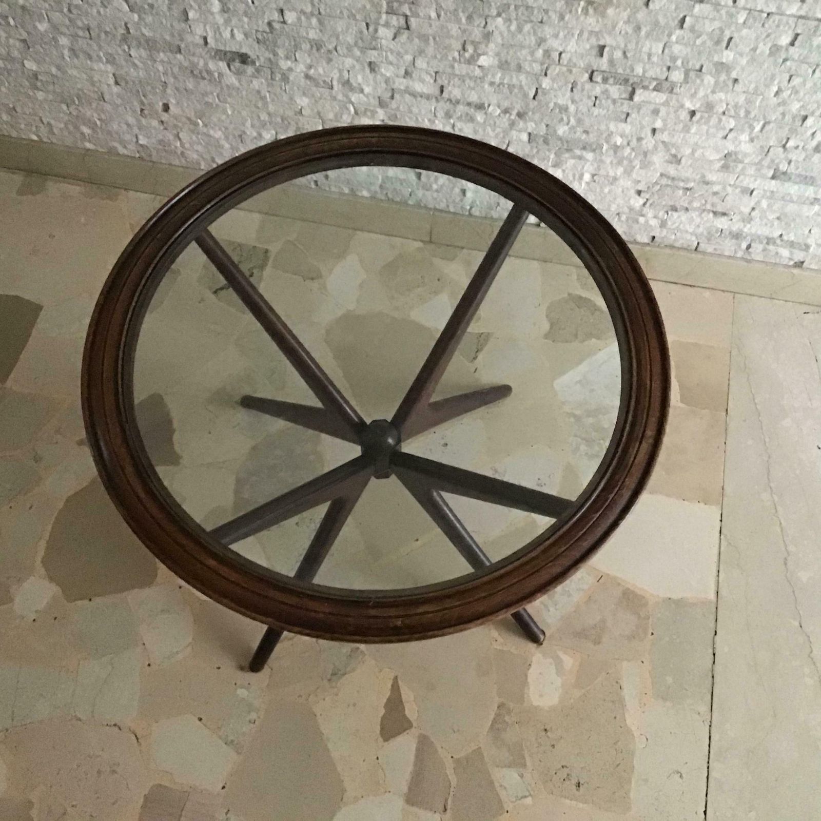 Furniture Ico Parisi Coffee Table Wood Glass, 1950, Italy photo