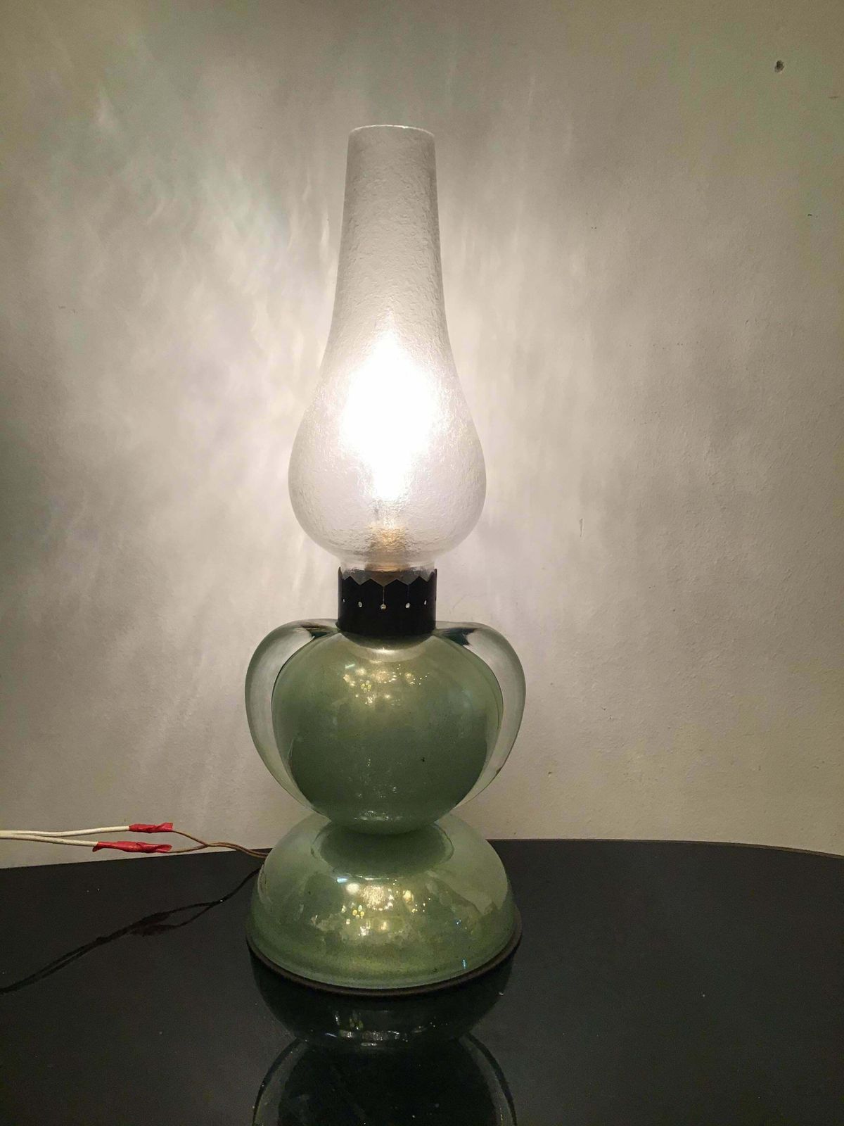 photo vintage Archimede Segusoseguso Table Lamp Brass Murano Glass 1959 Italy