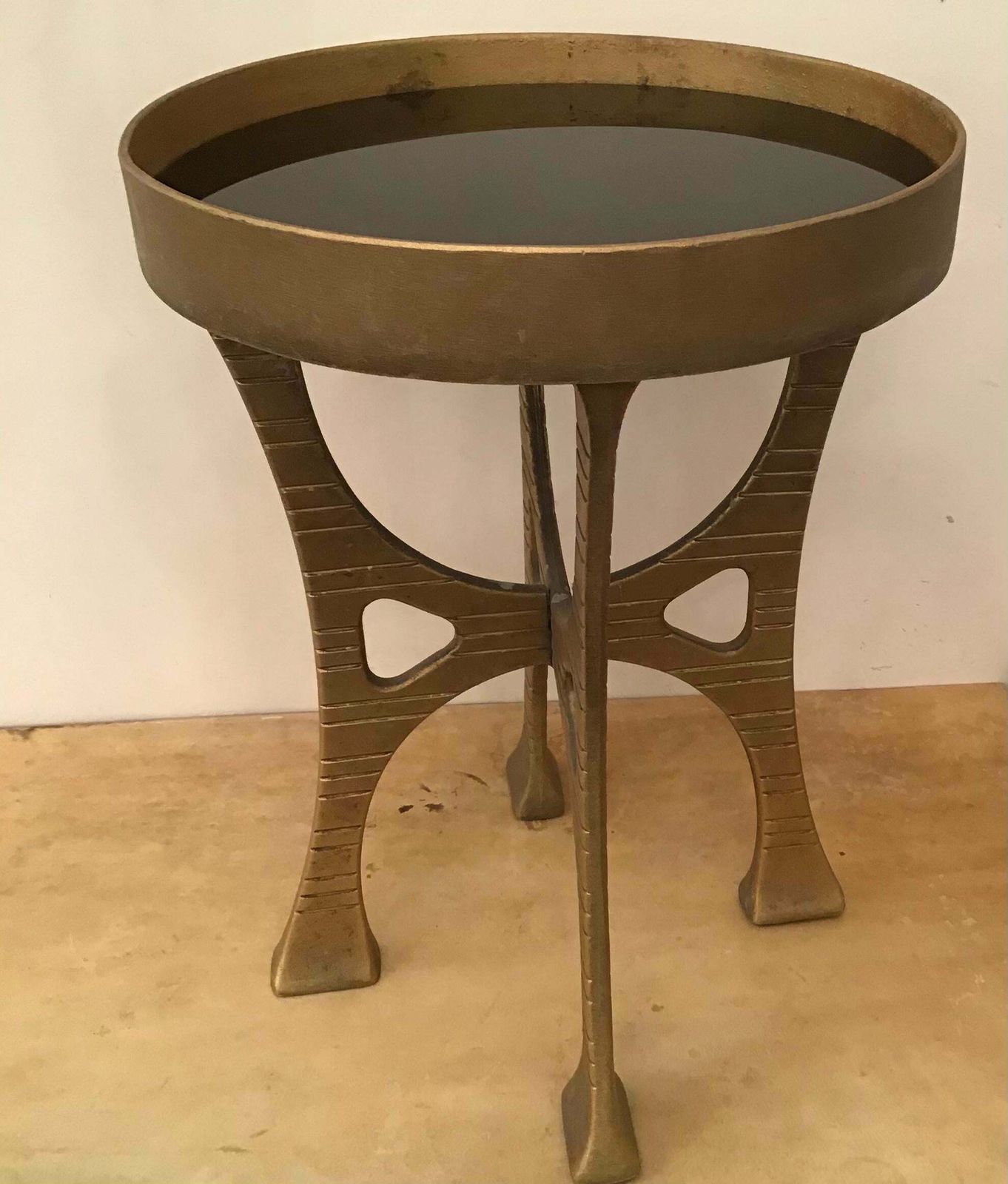 photo furniture Gabriella Crespi “Stile”Brass Opaline Glass, 1960, Italy