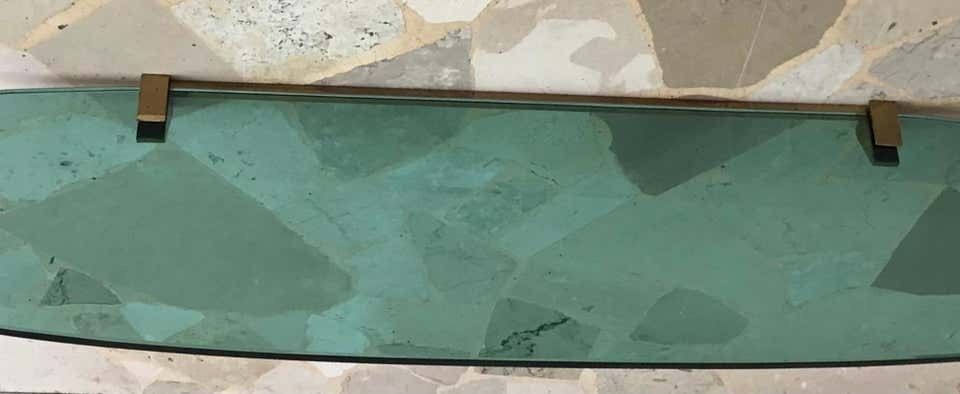 Fontana Arte Consolle Brass Glass 1960 Italy photo vintage