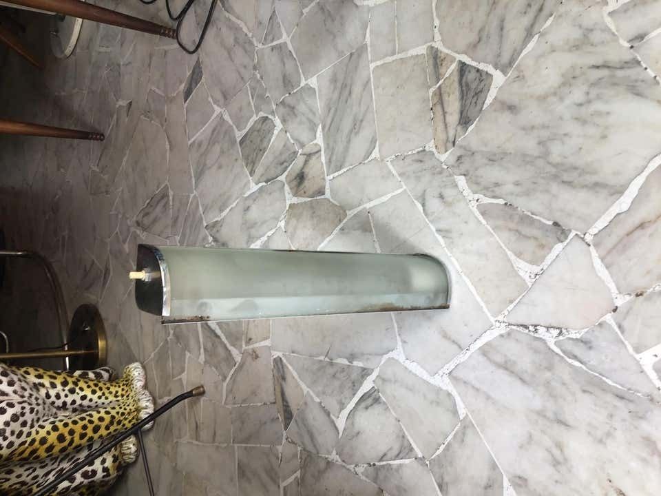 Fontana Arte Sconce Glass Metal Crome, 1950, Italy photo furniture